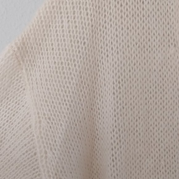 ASM ANNA Ivory Crochet Knit Mohair Blend Open Cardigan NWT - Picture 7 of 8